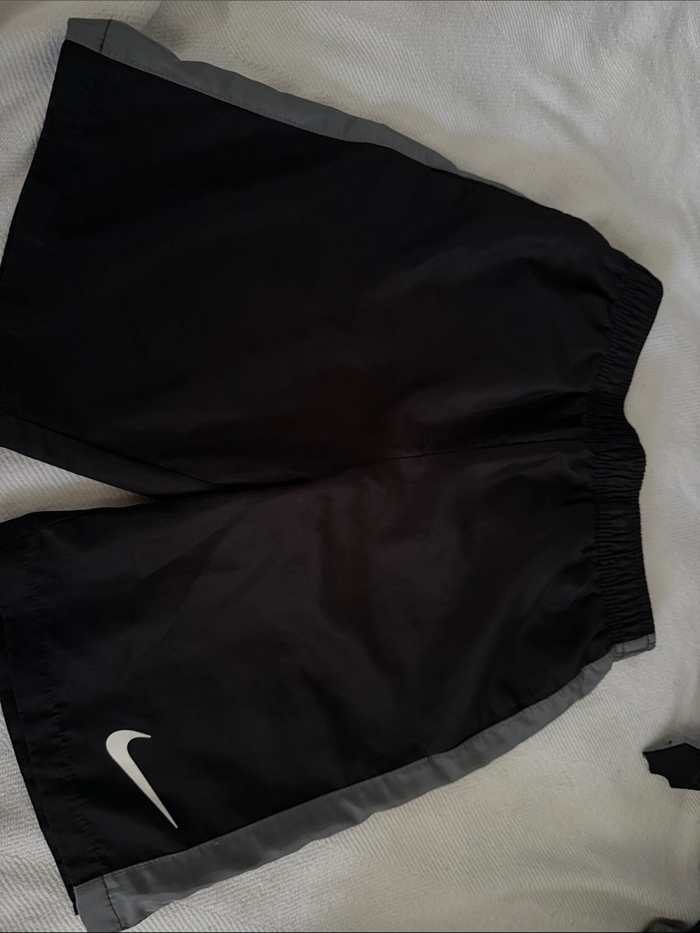 Nike Black Athletic Shorts with Gray Side Panels